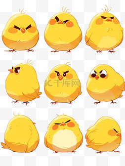 小鸟表情图片_可爱卡通萌宠黄色小鸟表情包图片