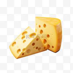 奶酪免抠png图片_奶酪切块元素立体免抠图案
