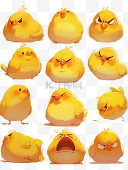 可爱黄色小鸟图片_可爱卡通萌宠黄色小鸟表情包素材
