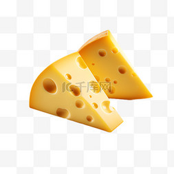 奶酪免抠素材图片_奶酪切块元素立体免抠图案