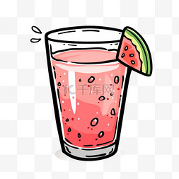 手绘西瓜汁免抠图片图片_夏天水果素材西瓜汁