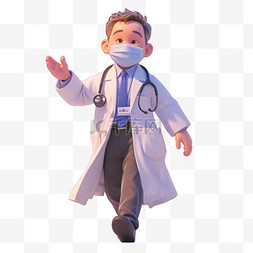 医生图片_五一劳动节戴口罩的医生3D人物形