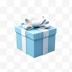 蓝色装饰礼盒图片_蓝色礼盒元素立体免抠图案