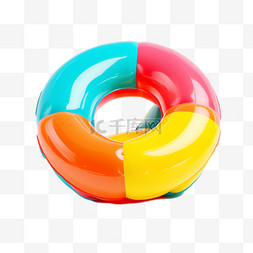 彩色游泳圈图片_彩色游泳圈元素立体免抠图案
