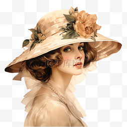 帽子女士元素立体免抠图案