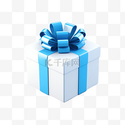 礼盒图片_蓝色礼盒元素立体免抠图案