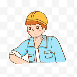 劳动节劳动工人插画图片_一个劳动工人免抠元素元素