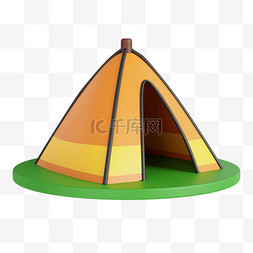 夏季图片_3D立体露营帐篷png图片