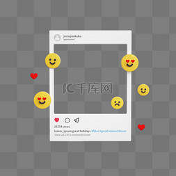相框3d图片_3D立体ins拍立得表情边框元素