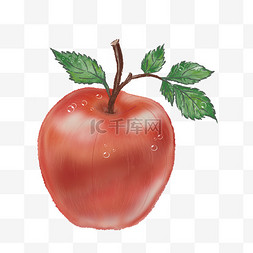 红色苹果图片_扁平风手绘水果红色苹果免抠元素