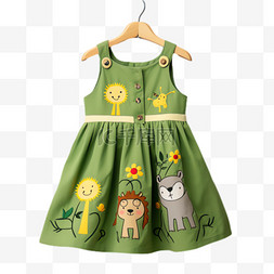 免抠绿色裙子图片_绿色裙子元素立体免抠图案
