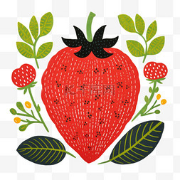 草莓水果装饰图片_草莓水果元素立体免抠图案