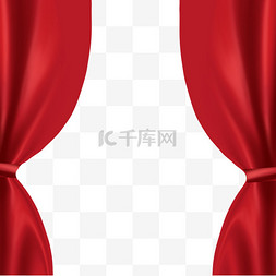 红色窗帘帷幕图片_红色窗帘幕布元素