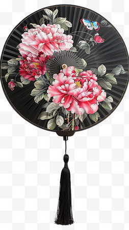 古风中式传统工艺品兰花团扇扇面
