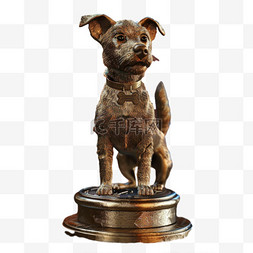 小狗雕像元素立体免抠图案
