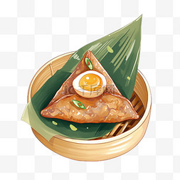 国风端午节可爱的蛋黄粽子图片