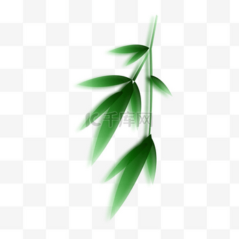弥散清明节渐变竹子树叶植物柳叶装饰免抠图片
