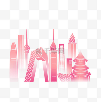 地标建筑北京剪影免抠图片