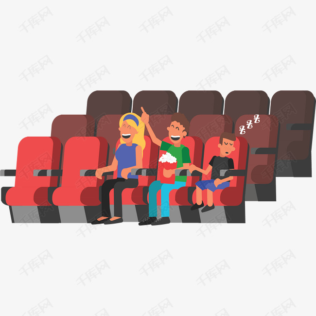 三口人一起看电影的素材免抠矢量png看电影一起看电影三口人三口之家