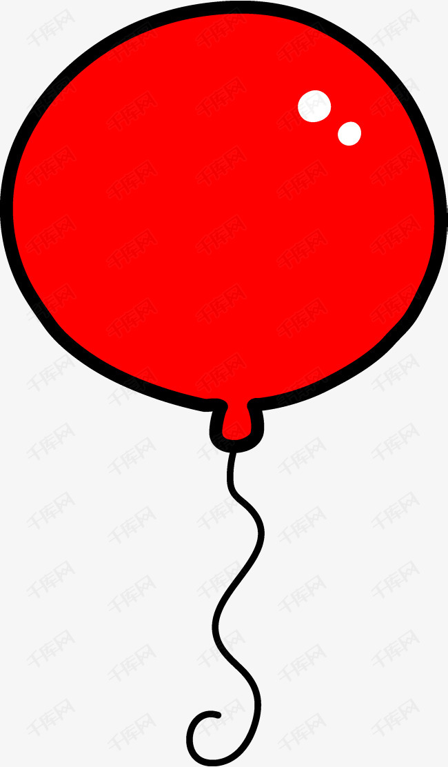 手绘儿童画卡通红色气球素材的素材免抠手绘儿童画红色气球卡通可爱