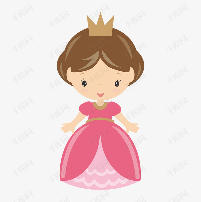 粉色可爱的小公主的素材免抠小公主小女孩动漫动画卡通手绘装饰图粉色