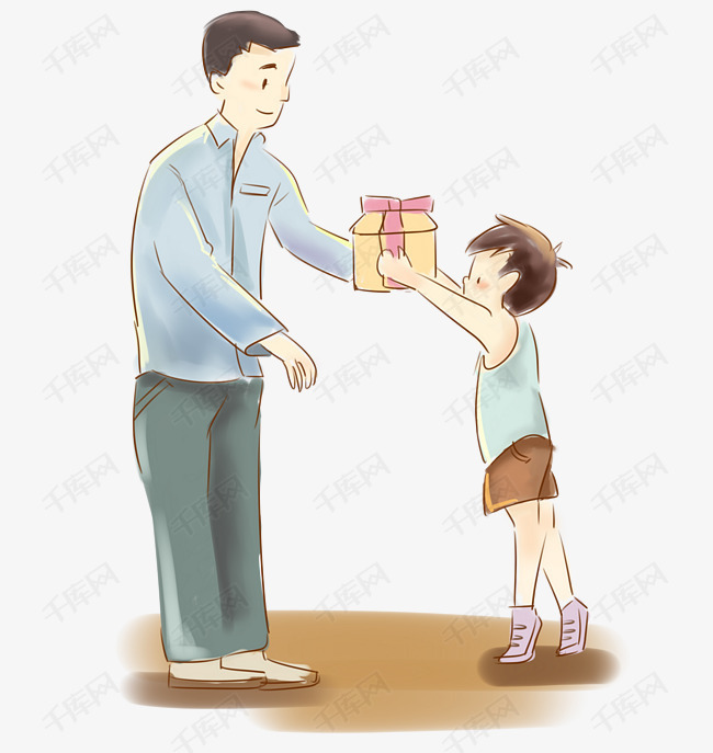 父亲节儿子送礼物给父亲