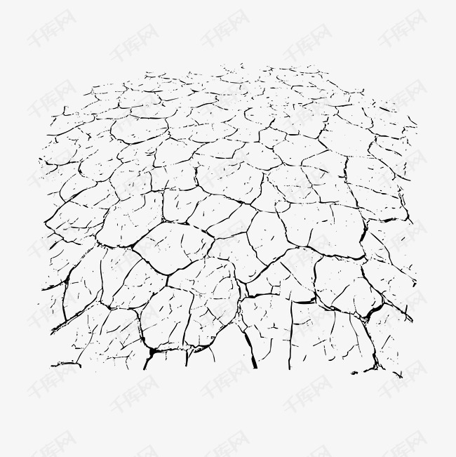 手绘干涸龟裂大地表层