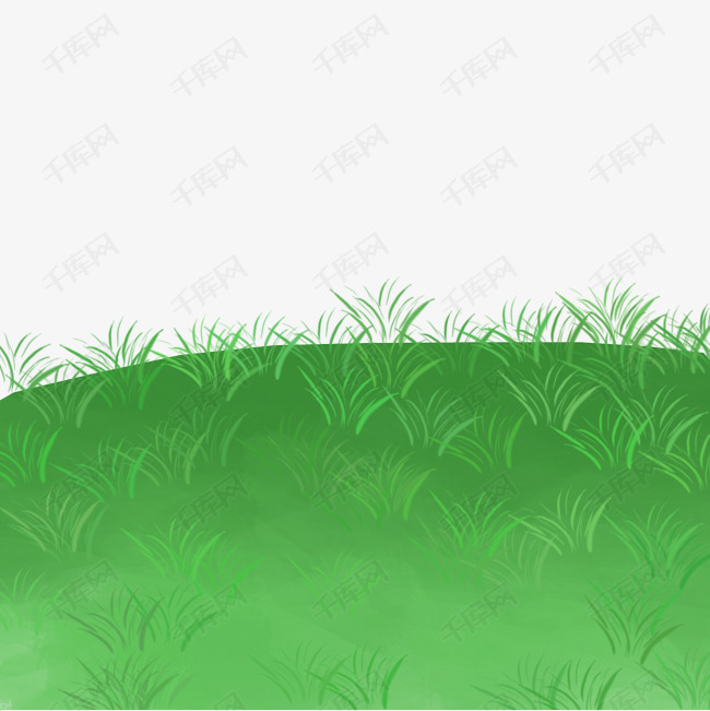 免抠元素 卡通绿草地 清新绿草地草场元素 清新绿草地草场元素的素材