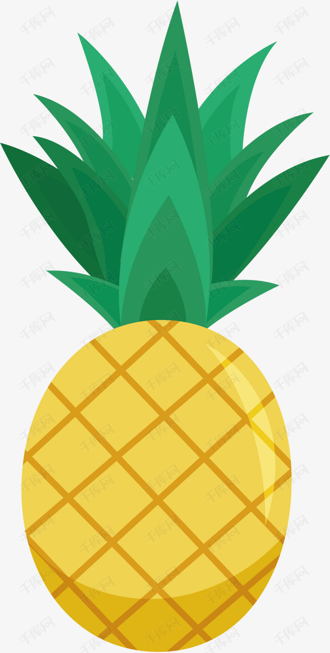 卡通菠萝png下载的素材免抠水果卡通菠萝矢量图卡通插图创意卡通