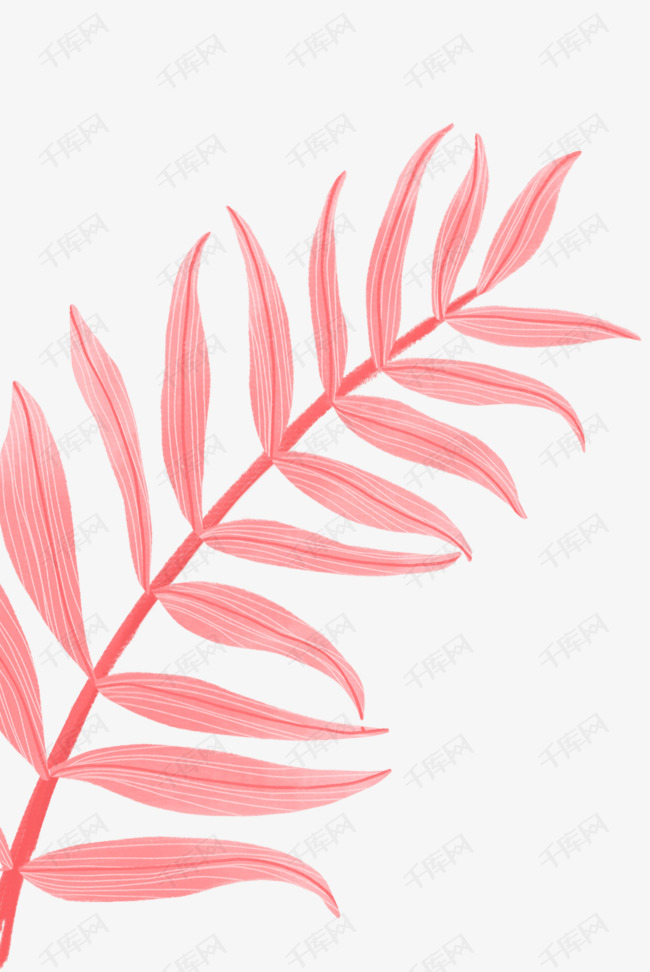 粉色手绘的树叶子的素材免抠树叶植物绿植手绘植物叶子粉色树叶