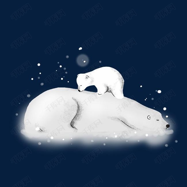 世界海洋日手绘北极熊