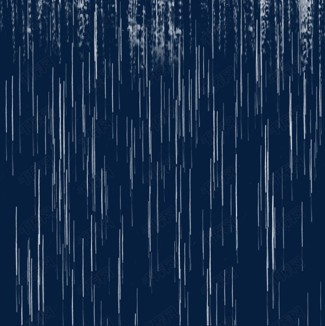 阴天下雨雨滴元素