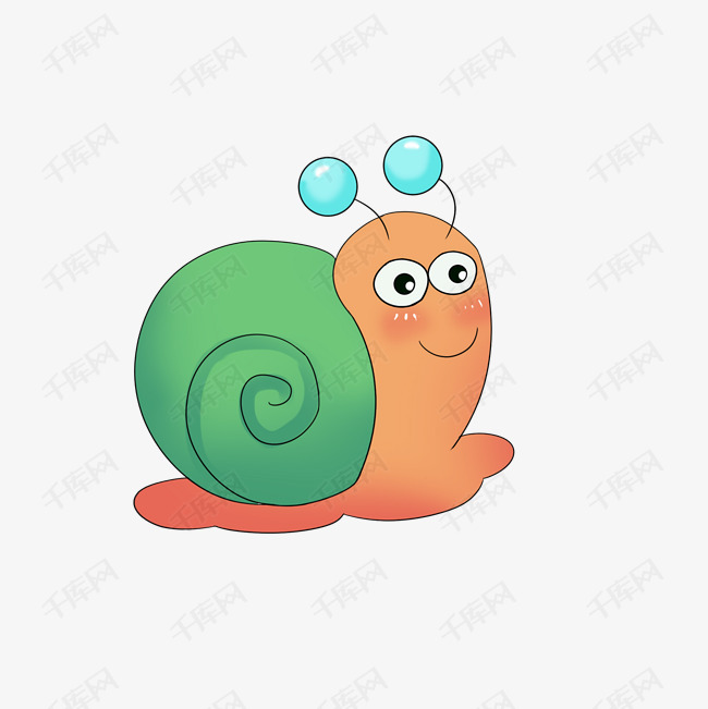可爱小昆虫蜗牛插画