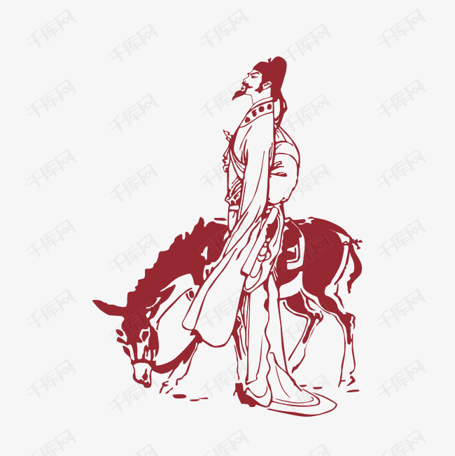手绘古代诗人设计素材
