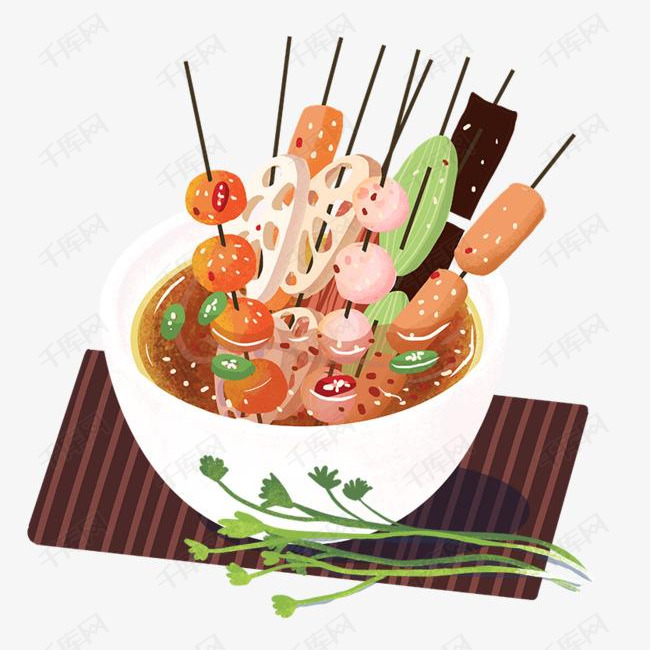 中国传统美食之手绘串串素材图片免费下载_高清psd_千