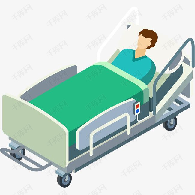 躺在病床上的卡通病人