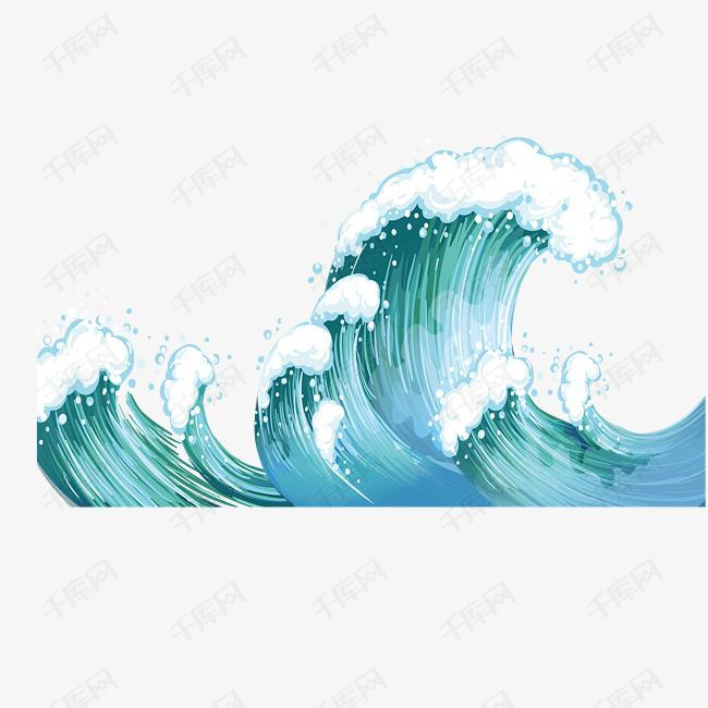 卡通海浪矢量图下载的素材免抠浪花卡通海浪矢量图卡通插图创意卡通