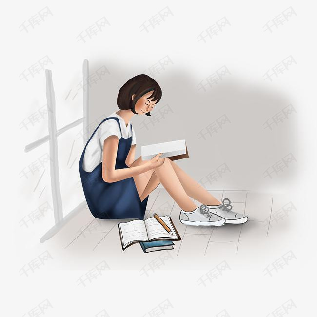 高考看书的女孩素材图片免费下载_高清psd_千库网
