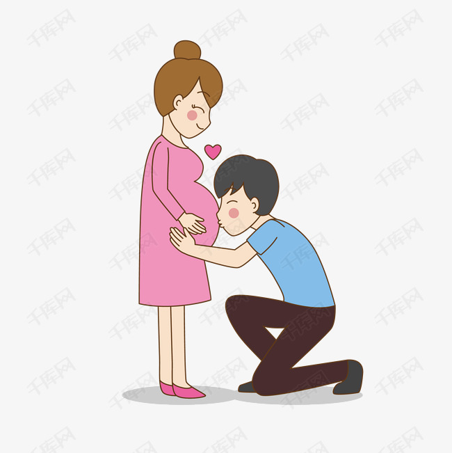 可爱胎教的夫妻png的素材免抠胎教胎教夫妻卡通卡通孕妇可爱大肚子