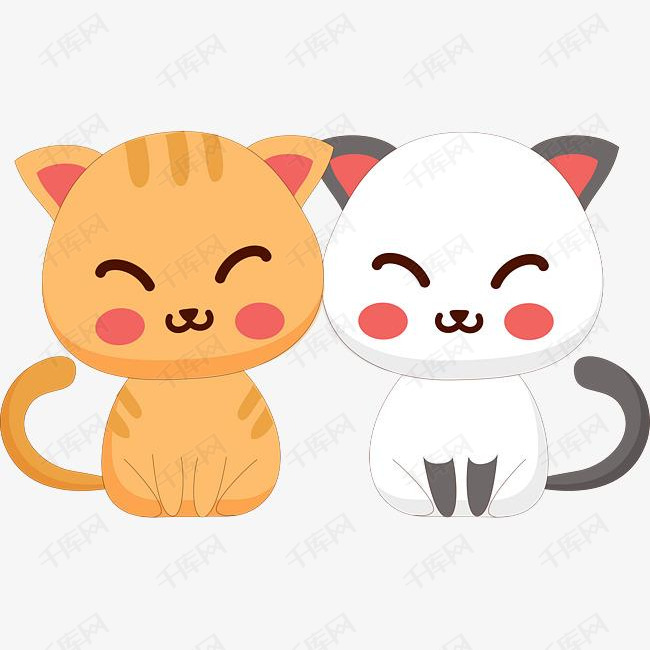卡通手绘可爱的猫咪