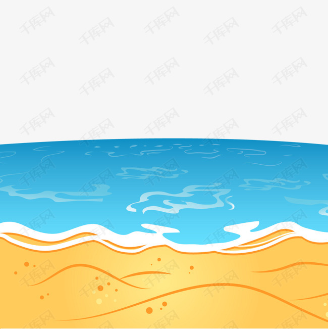 卡通沙滩矢量图下载