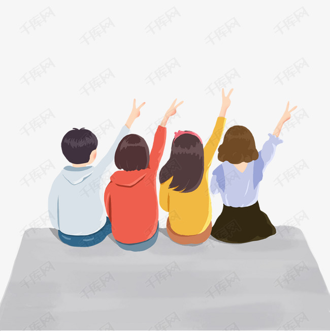 卡通人物背影插画设计的素材免抠人物背影毕业季毕业季插画人物插画