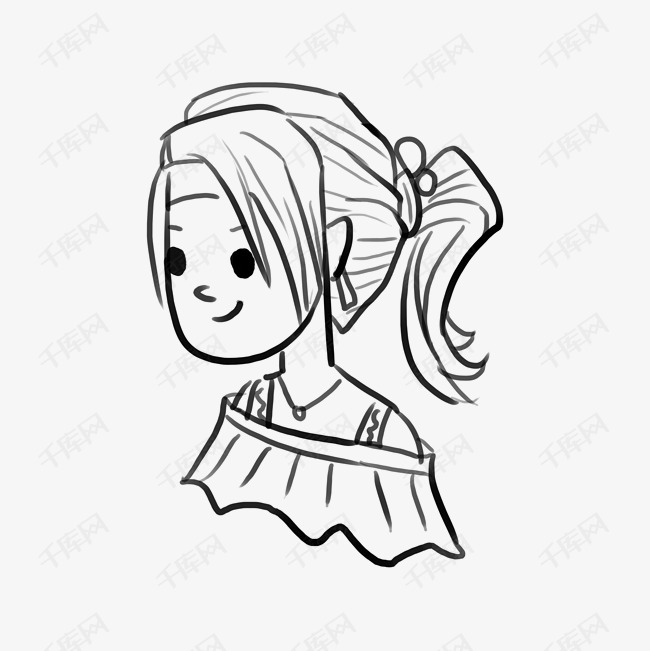 年轻个性男生女生时尚手绘简笔画
