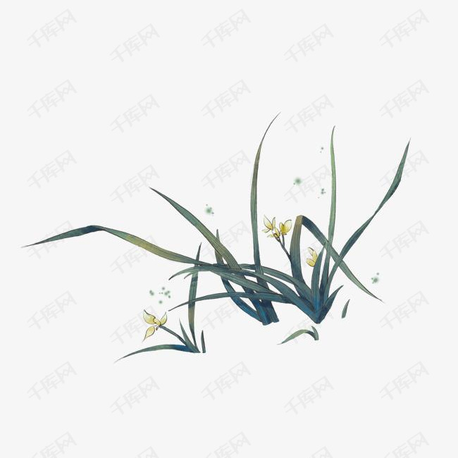 兰花古风水墨画中国风
