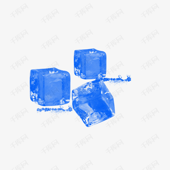 蓝色冰晶几何冰元素