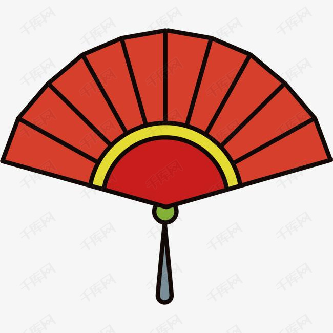 矢量图红色的扇子