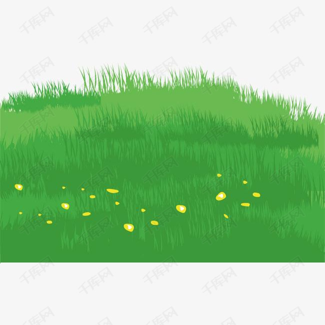 矢量图绿色青青草原的素材免抠矢量图一片草地风景画绿色插画心旷神怡