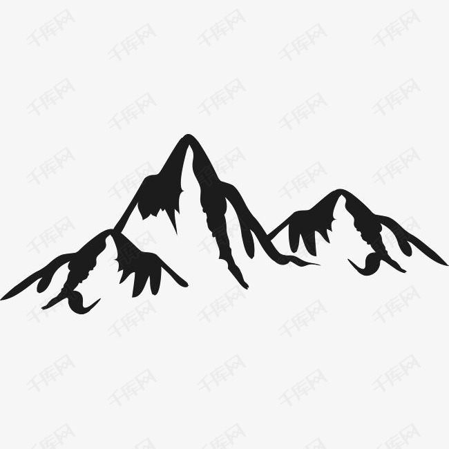 矢量水墨山脉素材图