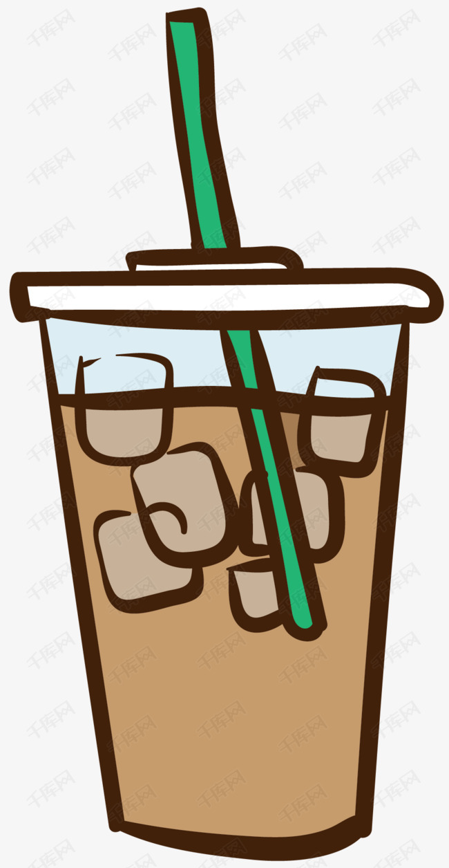 塑料杯卡通矢量咖啡