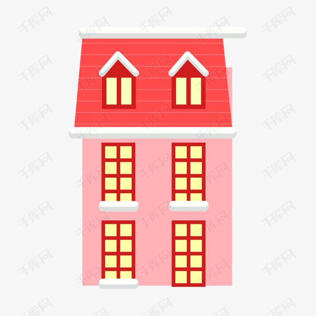 彩色扁平化楼房建筑元素的素材免抠彩色创意几何三角形楼房建筑